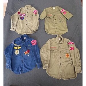 Vintage BSA Boy Scouts Uniform Lot of 4 w/‎ Rare Patches & Sanforized Tags